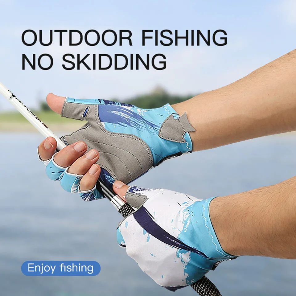 Outdoor Fishing Gloves Half Finger Sports Cycling Running Women Men Comfortable Anti-slip Wear-resistance Breathable Fish Gloves