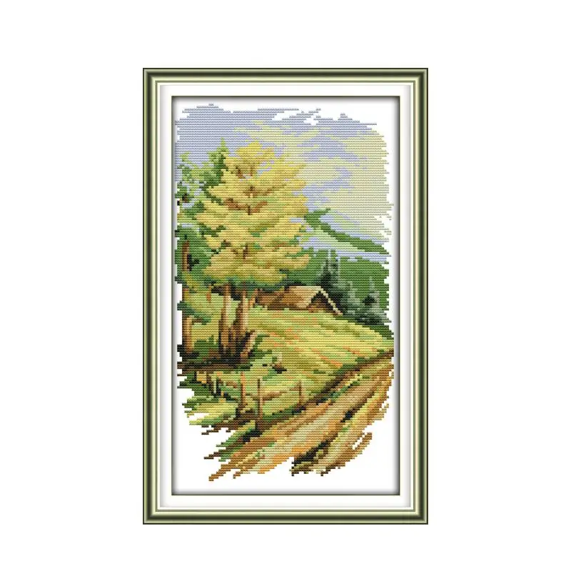 Joy Sunday The Four Seasons Scenery Pattern Cross Stitch Kit DIY Handmade Needlework Embroidery Kit Home Decoration Painting