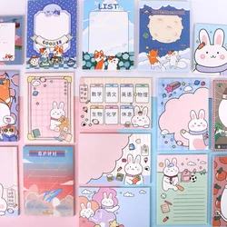 Bloc-Notes lapin mignon dessin animé fille, bloc-Notes en papier, Message créatif, planificateur liste de choses à faire, étudiant bricolage, Notes d'apprentissage, papeterie Kawaii