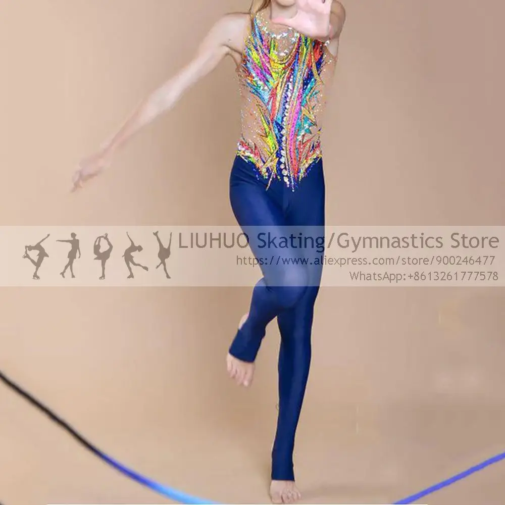 Adult Ice Skating dress Girls catsuit Competition ballroom dancing Maxi Kids Ice Skate dress Rhythmic Gymnastics Jumpsuits