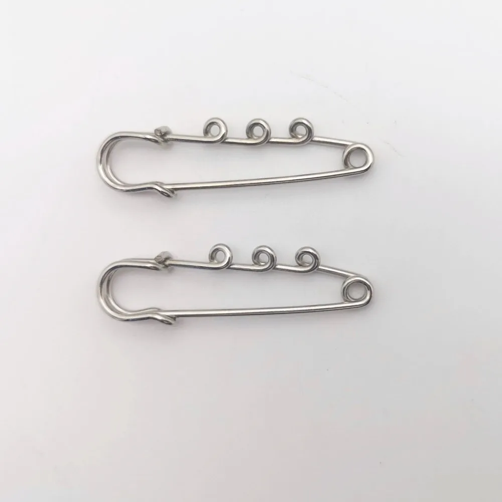 

200PCS/Bag 50mm Safety Pins Brooch Blank Base Brooch Pins Pins with 3 Rings Jewelry Pin for Jewelry Making Supplies Accessorie