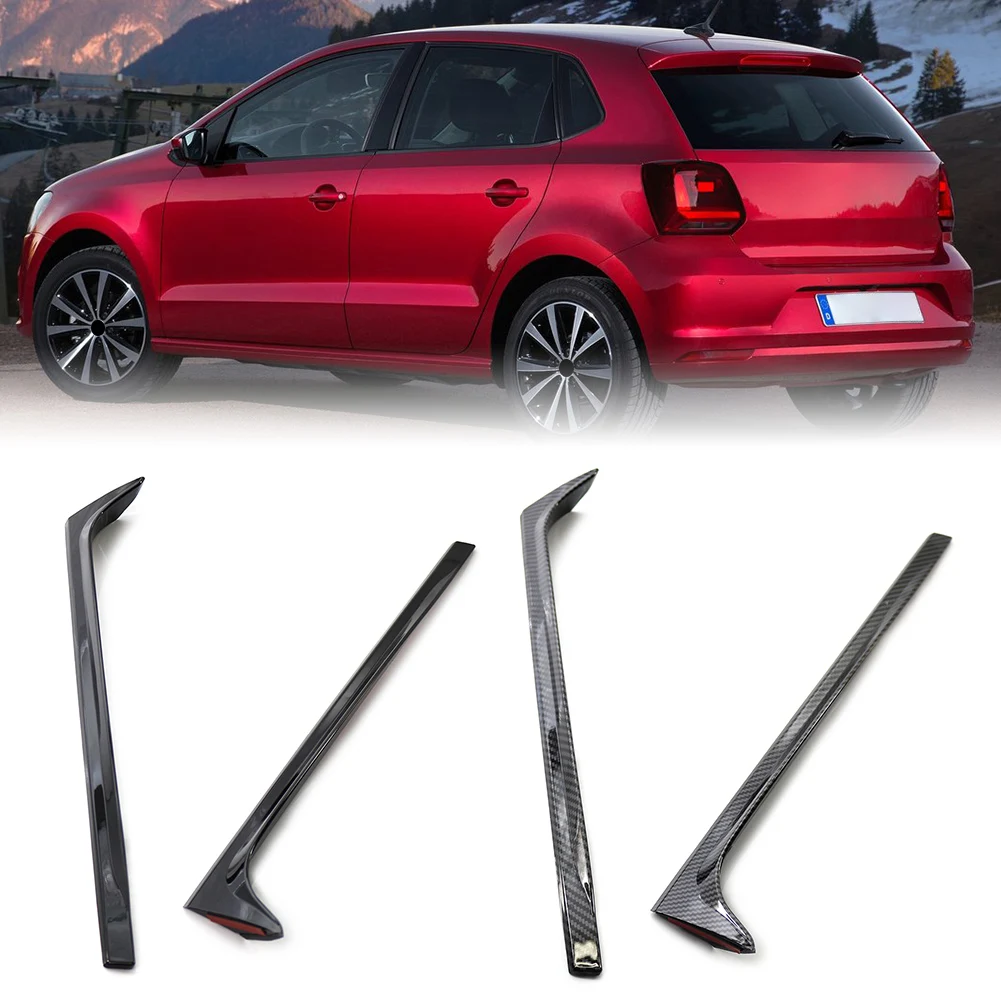 

Car ABS Rear Window Side Spoiler Canard Splitter Trim For VW Polo MK5 2011 2012 2013 2014 2015 2016 2017 Black/Carbon Fiber 2pcs