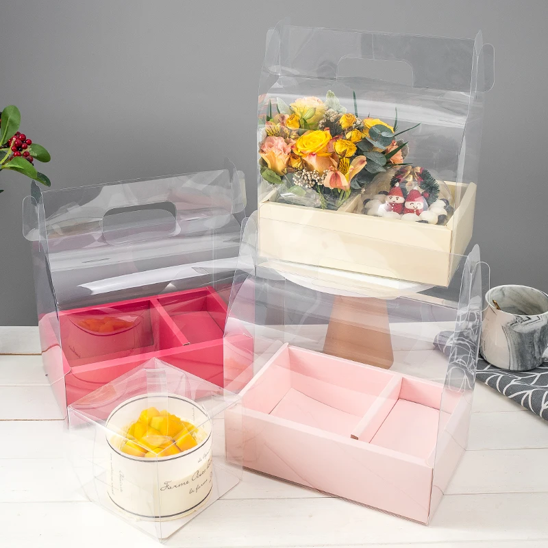 2pcs Creative open window transparent packaging gift box DIY baking wedding birthday party Valentine's Day festival decor box