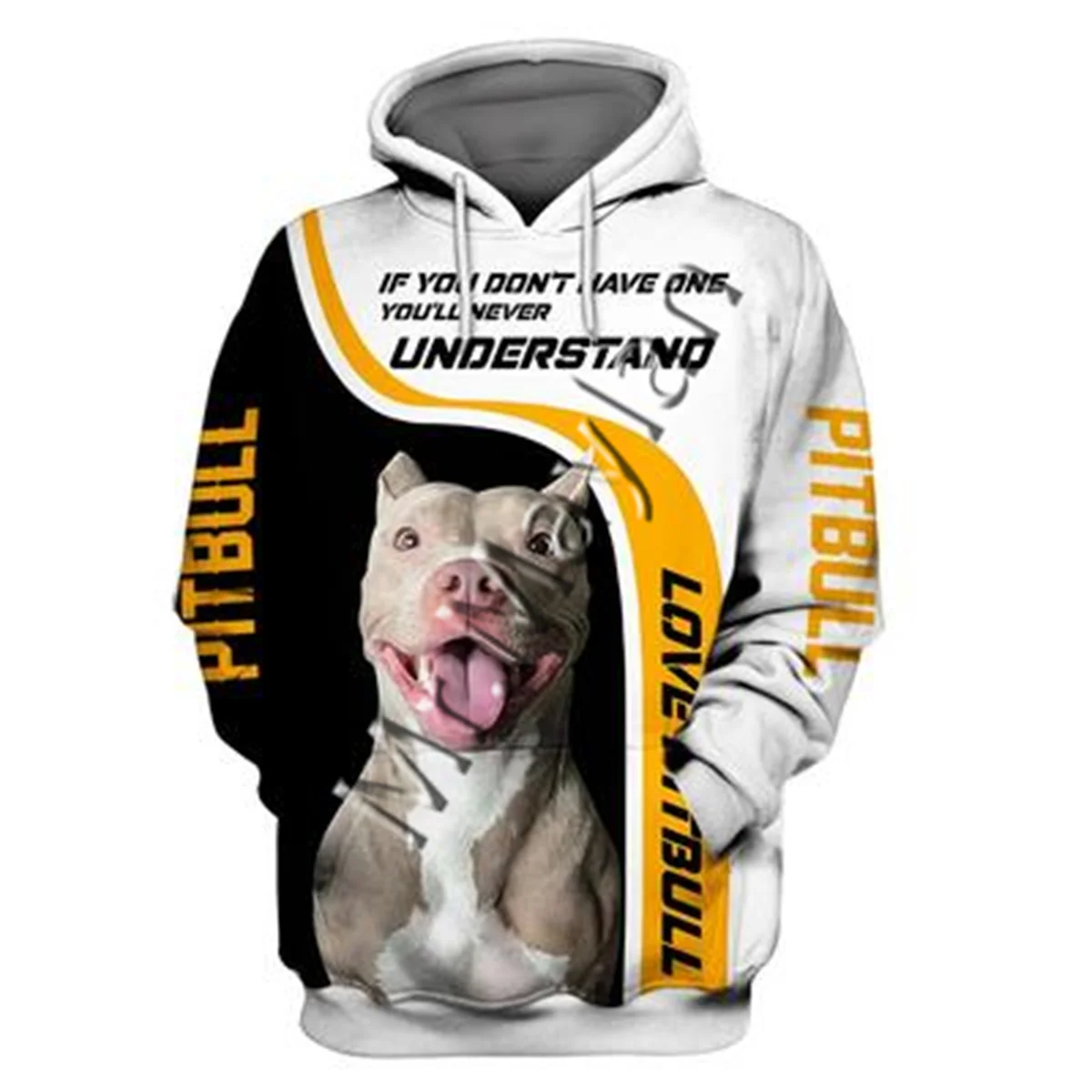 Unisex 3D Graphic Hoodies Sweatshirts Animals Dog Art Pit Bull Hoodie Men/Women Casual Streetwear Sweatshirt Pullover AW-0141