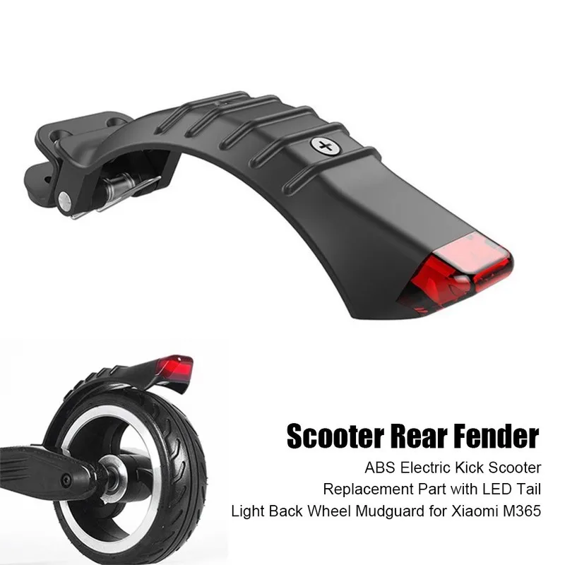 Fender For xiaomi m365 Scooter Rear Fender ABS Electric Kick Scooter Replacement Part with LED Tail Light Back Wheel Mudguard