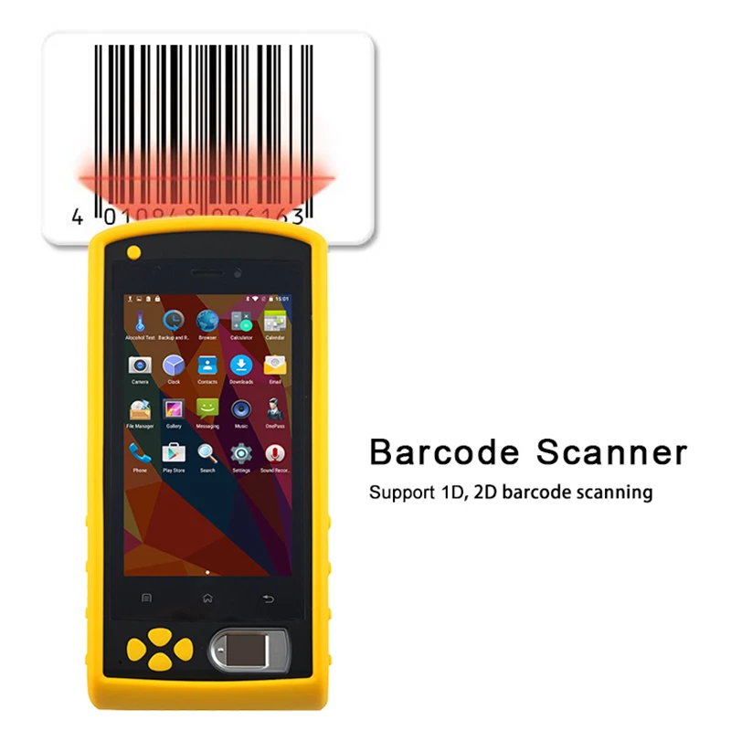 PDF417 1D 2D Barcode Scanner National ID Card Reader Portable Biometric Android7.0 5inch Fingerprint Tablet for Verify Projects