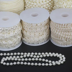 Pick Size 1-10m Fishing Line Artificial Pearls Beads Chain DIY Garland Wedding Party Decoration Supplies Bride Flowers Accessory