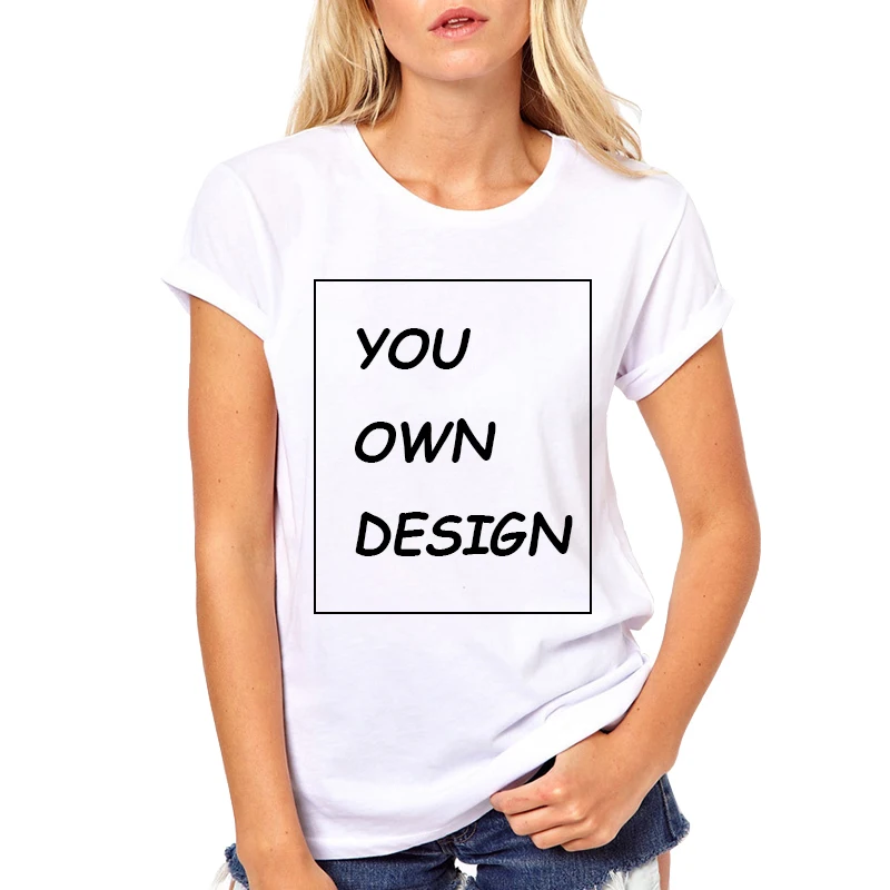 Summer fashion classic white T-shirt to customize your exclusive pattern Tell me the pattern you want to print