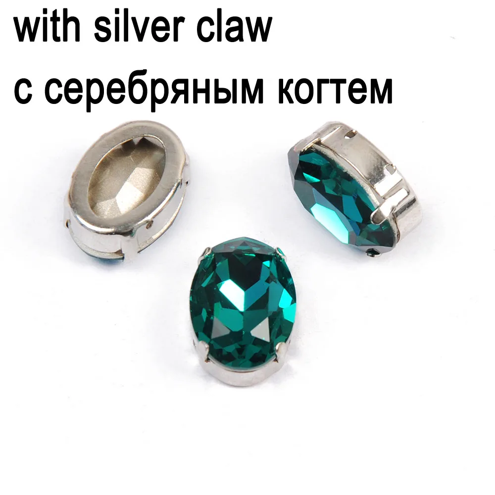 CTPA3bI Blue Zircon Color Sewing Strass Glass Stone Pointback Sew on Crystal Rhinestone With Claw Button For Clothes Decoration