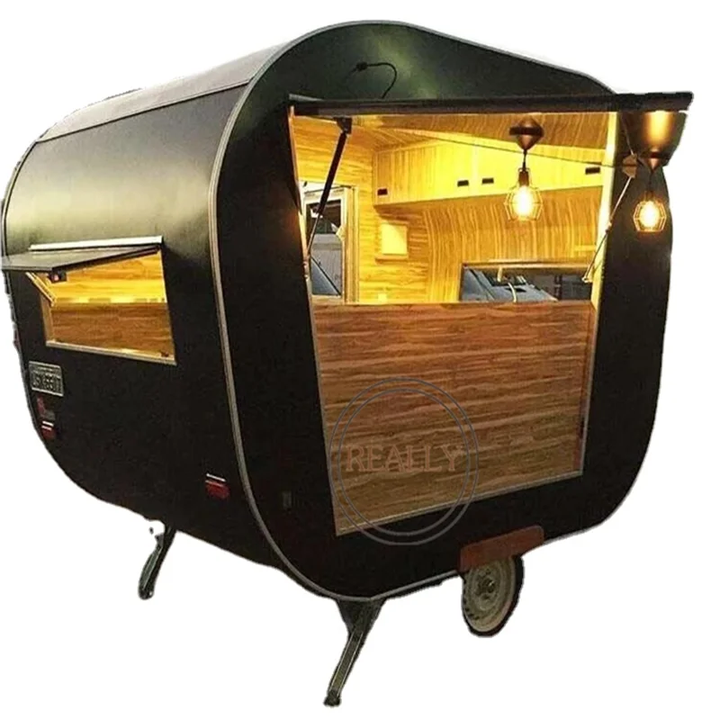 Mobiele Voedsel Winkelwagen Trailer Concessie Street Food Truck Van Ijs Koffie Catering Getrokken Kiosk