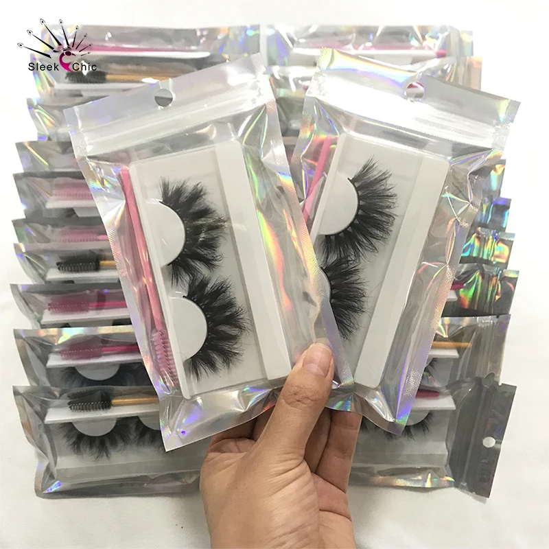 

5 Pairs 25mm Fake Lashes In Bulk 5D Dramatic Mink Eyelashes Vendors Wholesale False Lashes Extension Full Strip Eyelashes Box