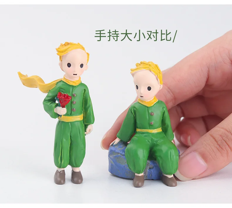 Lovely The Little Prince Rose Action Figure Fox Resin Figurine Collection Model Doll for Girl Boy Gift Home Desktop Decoration