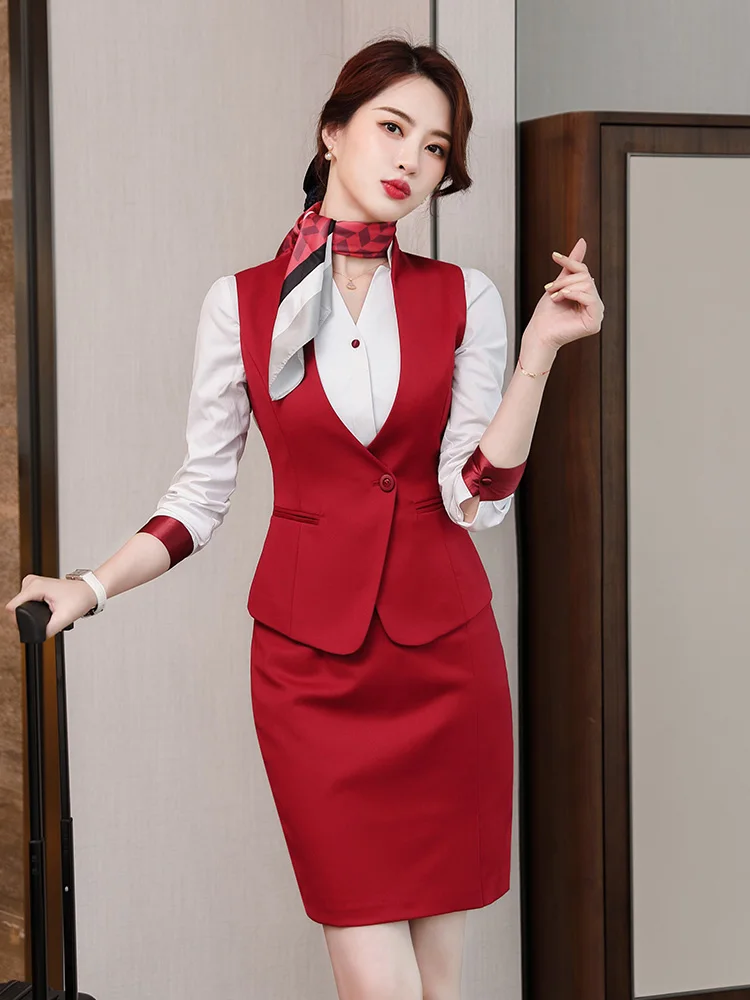 Gray Professional Vest Women High End Business Formal Fashion OL Temperament Slim Work Coat