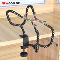 NEWACALOX Soldering Helping Third Hand Tool 4PCS Flexible Arms Soldeirng Station Holder for PCB Circuit Board Welding Repairing