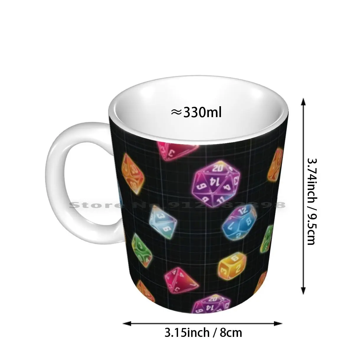 Master Dice Ceramic Mugs Coffee Cups Milk Tea Mug Dice Dragon Game Colorful Tabletop Games D20 Retro Dnd D D Trpg Role Playing