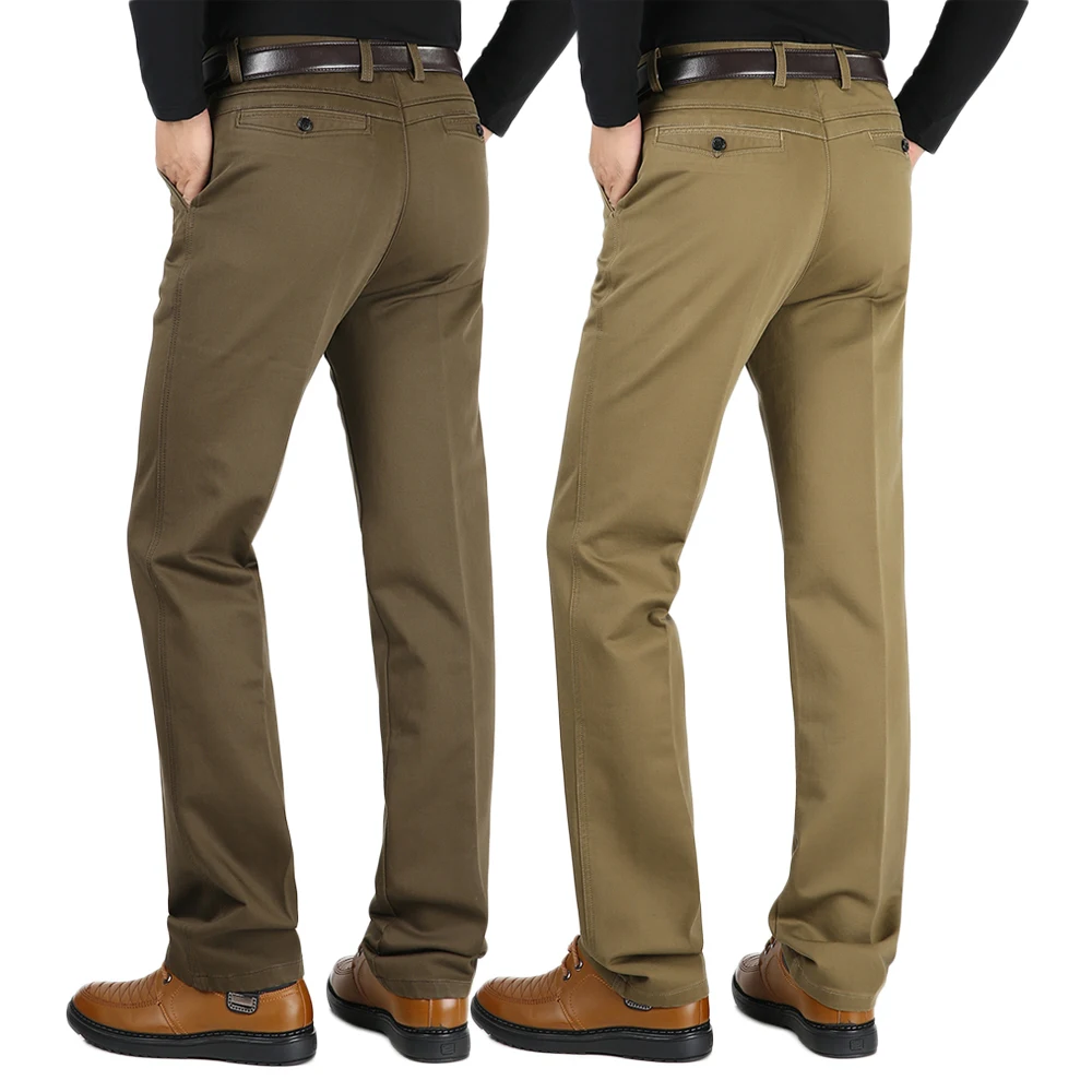 2020 Nieuwe Effen Kleur Mannen Hoge Kwaliteit Comfortabele Katoenen Business Casual Grote Maat Straight Broek