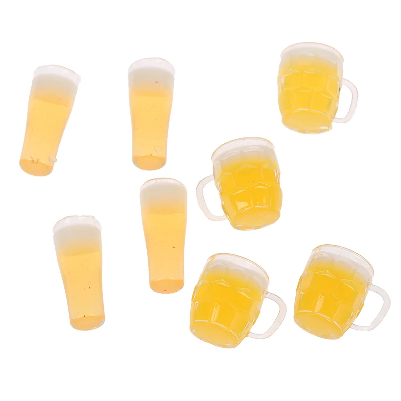 4 pçs brinquedos para casa de bonecas 1/12 cena em miniatura modelo escala casa de bonecas móveis acessórios mini caneca copo cerveja brinquedos do miúdo