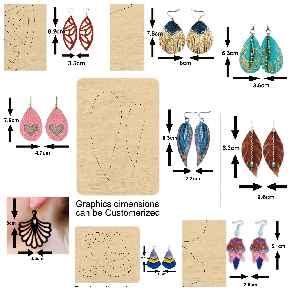 Water drop earrings cutting dies 2020 new die cut &wooden dies Suitable for common die cutting machines on the market