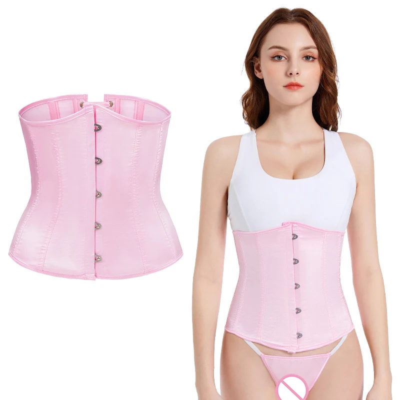 Waist Trainer Body Shaper Sexy Underbust Corset Women Lingerie  Modeling Strap Pink Waist Cincher Slimming Belt