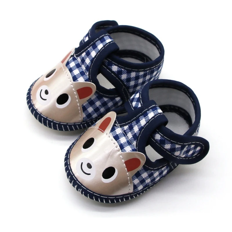 Baby Girl Boy Cartoon Bear Pattern Shoes Plaid  Casual Cotton Shoes Newborn Anti-Slip Toddler Shoes Hot Autumn Ins