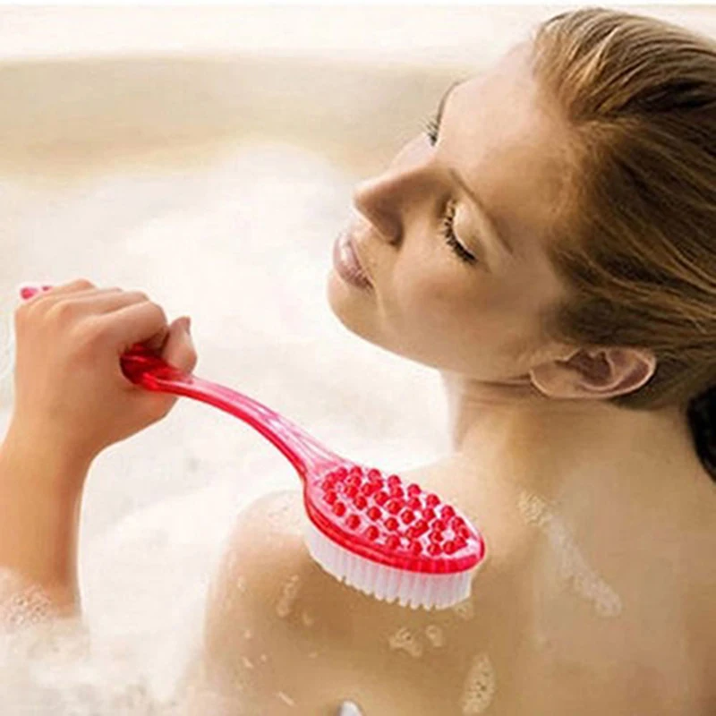 Bath Brush Back Body Bath Shower Sponge Scrubber Brushes With Handle Exfoliating Scrub Skin Massager Exfoliation Bathroom Brush