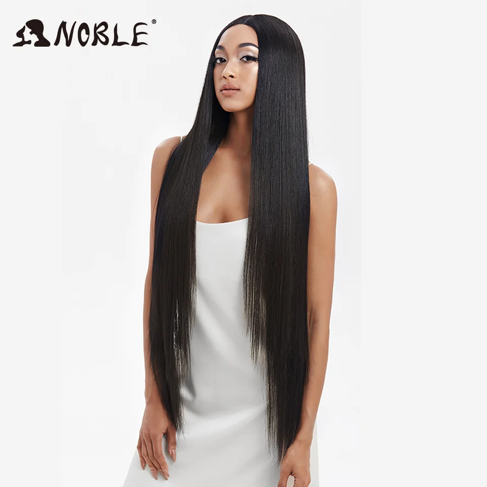 Noble Synthetic Lace Front Wigs For Women 38 Inch Straight Lace Wig Ombre Blonde Lace Wigs Straight Lace Front Wig Cosplay Wig
