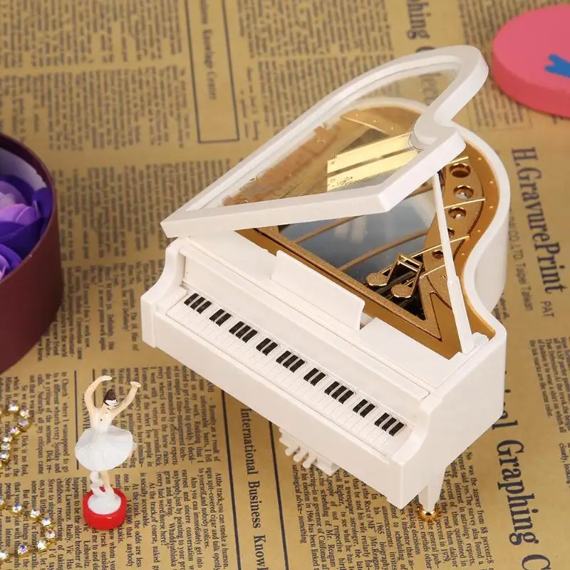 

Music Box with Hand Crank, Musical Boxes, Dancing Ballerina, Romantic, Classic, Piano Model Wedding Birthday Gift Home Decoratio