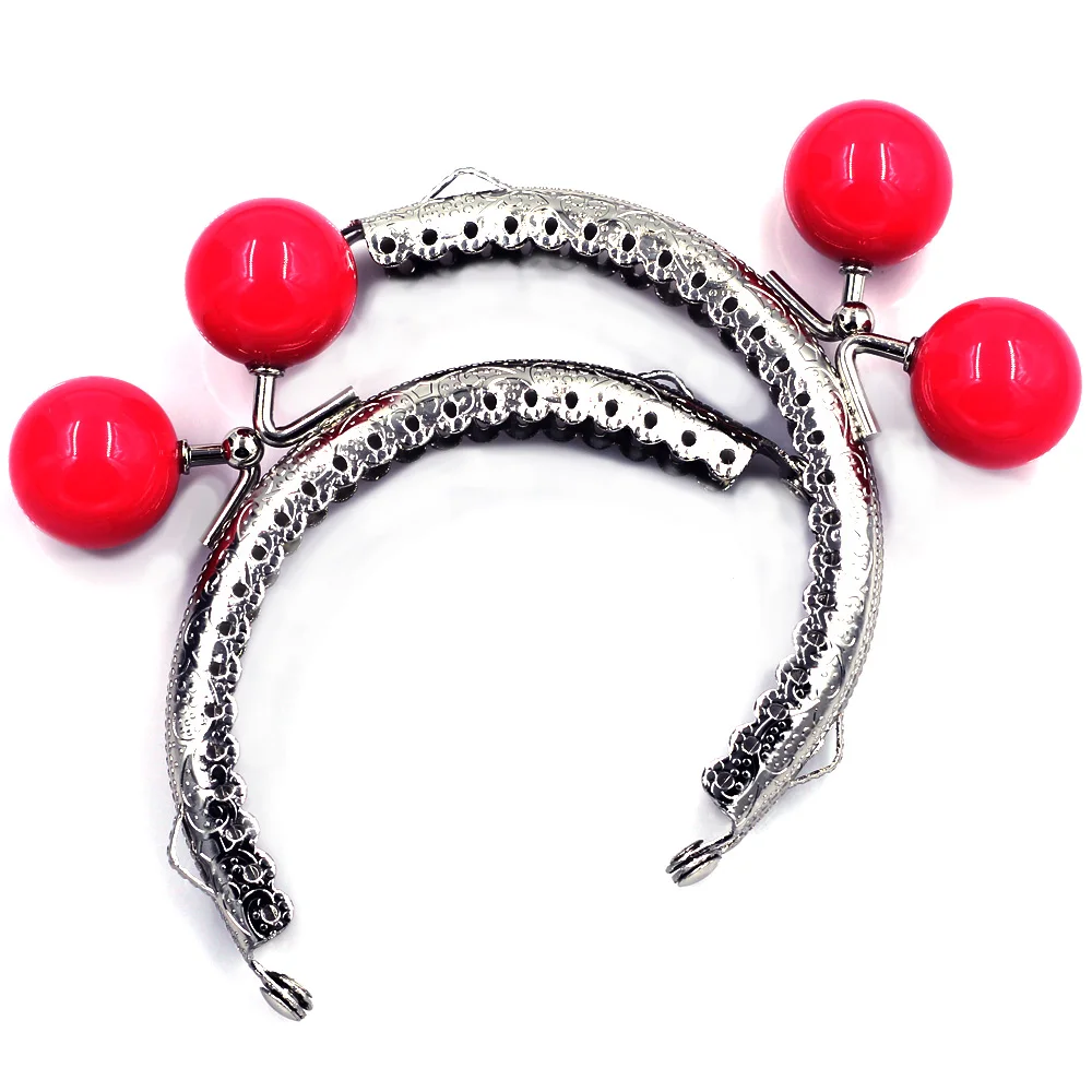 10Pcs Kiss Clasps Lock Clips For Wallet Coin Purse Bag Round Candy Colorful Resin Lotus Lace DIY Finding 8.5cm