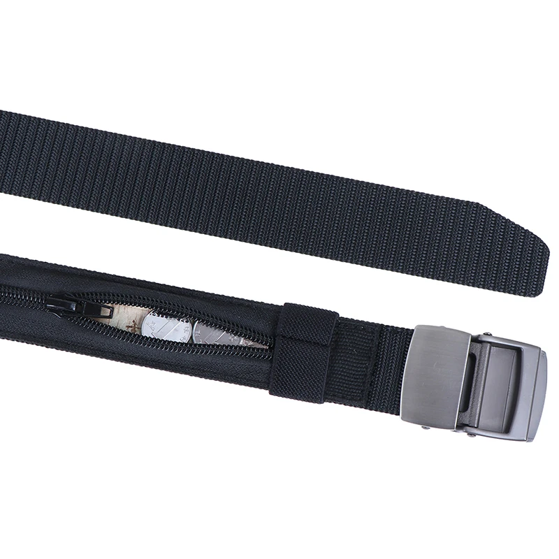 Men and Women Plastic Buckle Nylon Canvas Wallet Belts Travel Outdoor Zipper Hidden Wallet Safety The Tactical Belt