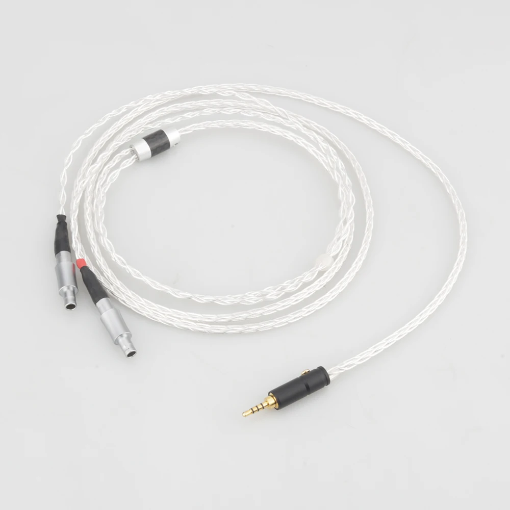 Audiocrast 2.5/3.5/4.4Mm/6.35/XLR Cân Bằng 8 Nhân Mạ Bạc Tai Nghe Cáp Nâng Cấp Cáp forHD800 HD800S HD820