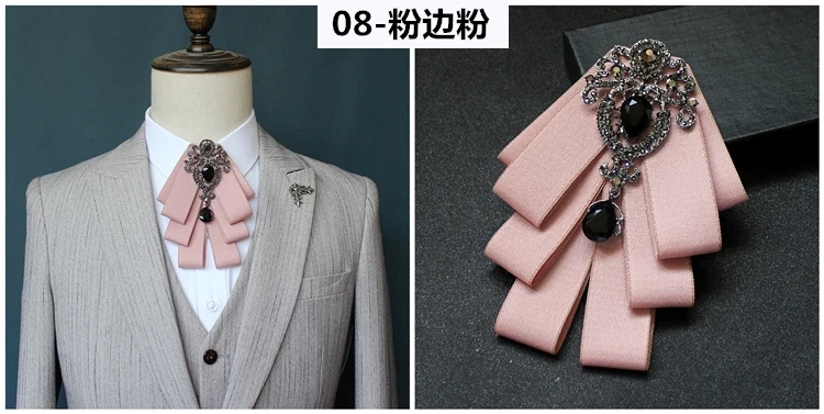 Luxus Mode Bowties Bögen Krawatte Brosche Stoff Kristall Pins Und Broschen Corsage Schmetterling Bluse Zubehör Pin Revers für Frauen – Detail 11