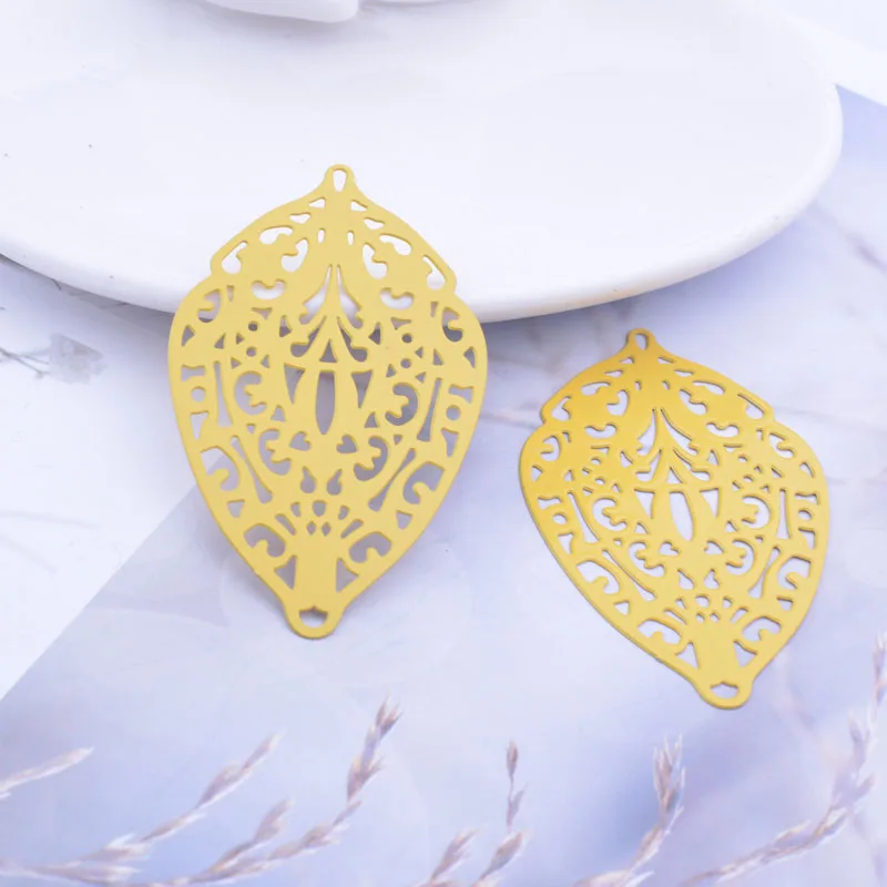 30 Stück AB6079 33*55mm Korallenfarbene Große Anhänger Schwarzgrün Beige Anhänger Verbinder Schmuck Ohrring Zubehör für Damen Bijoux – Detail 14
