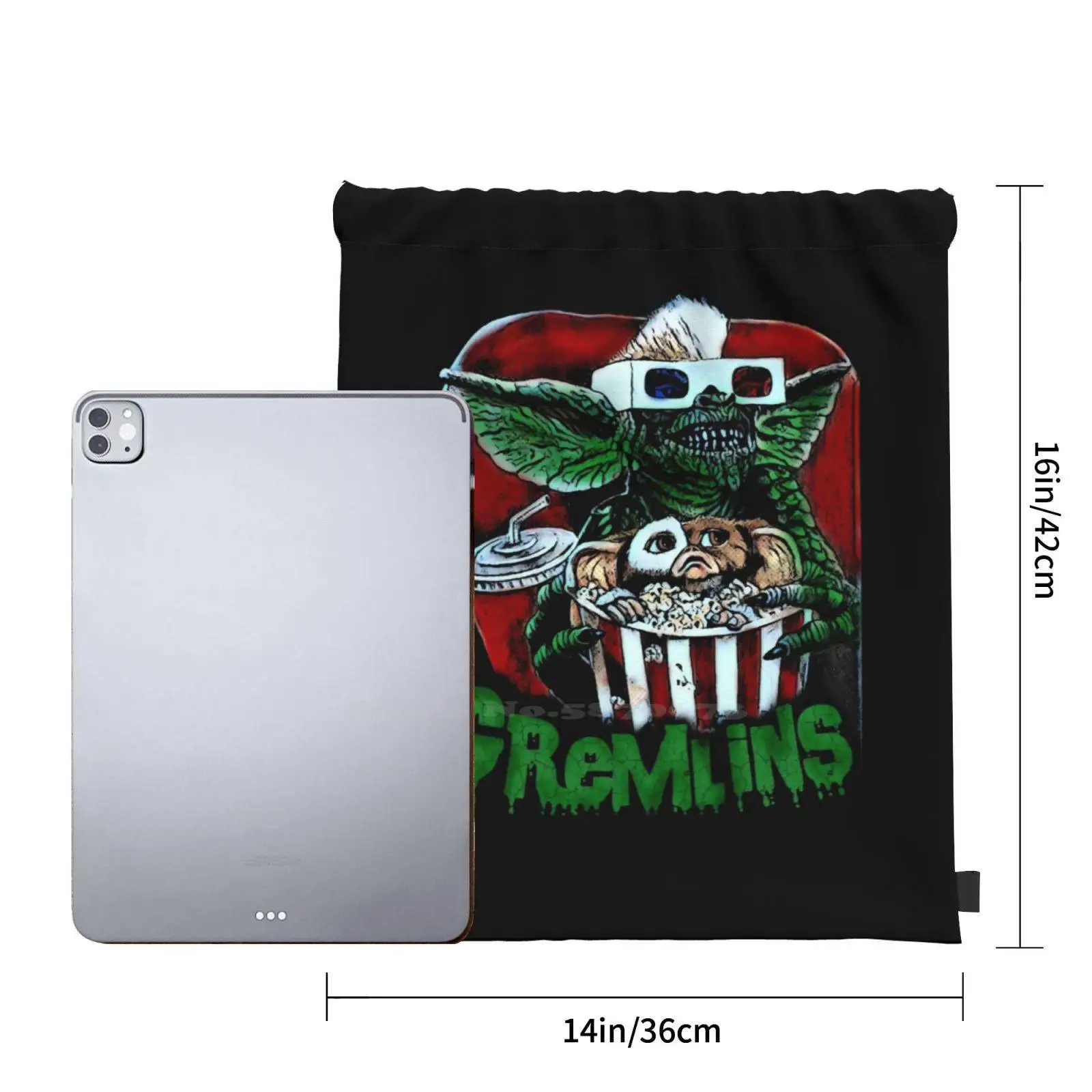 Gremlins School Drawstring Bag Big Capacity Strap Pack Gym Gremlins Gizmo Mogwai 80S Movie Cult Movie Classic Limited Horror