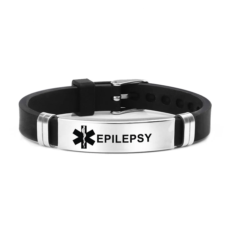 Medische waarschuwing ID-armband Lasergegraveerd Type 1 Type 2 Diabetes Verstelbare polsband voor heren Dames EHBO-nood