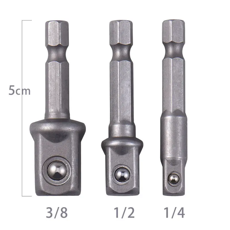 3Pcs Impact Grade Socket Adapter Set Extension Bit 1/4\