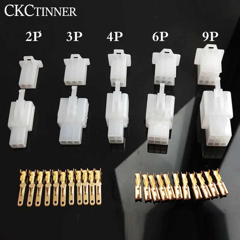 5sets 2.8mm 2/3/4/6/9 automotive pin 2.8 male electrical cable connector female cable terminal plug kits with line 10mm