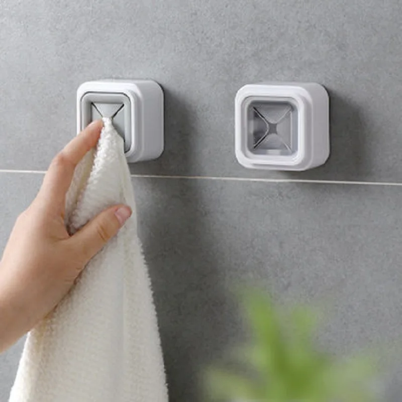 

Towel Holder Hole Free Shelf Towel Holder Push Grip Space Saving Room Convenient Sucker Cloth Hanger Wall Towel Rack вешалка