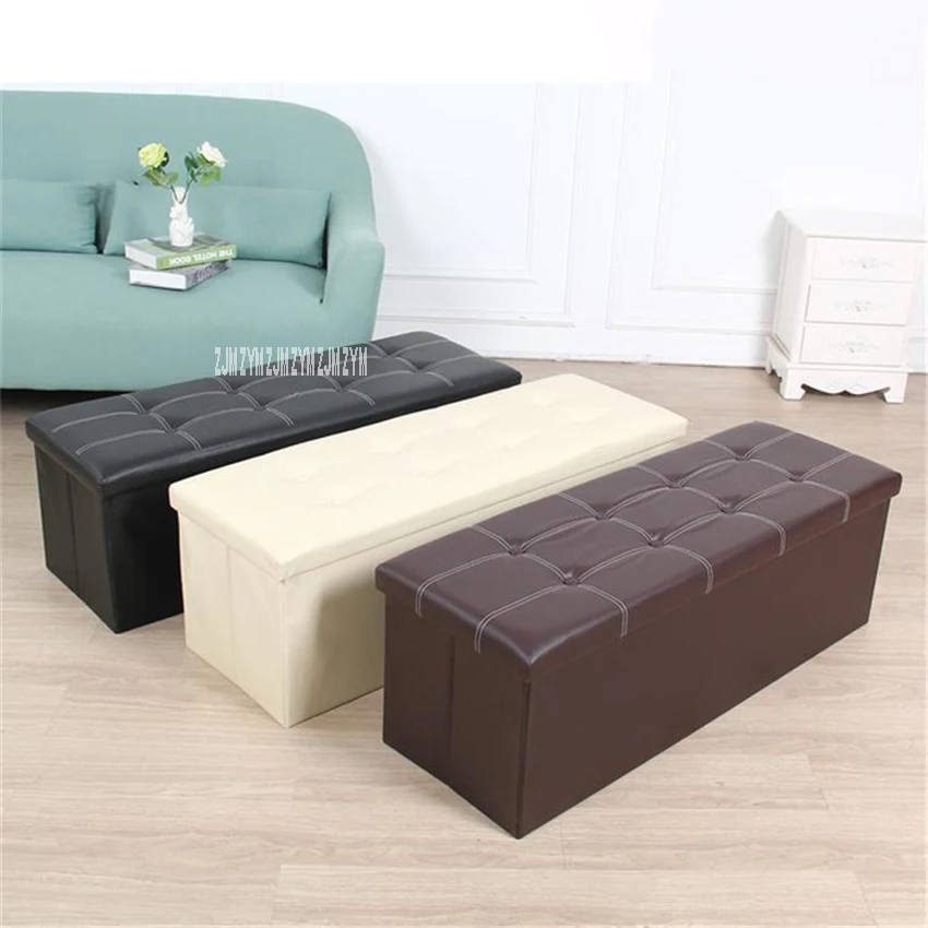 

10066 PU Leather Density Board Foldable Storage Stool European Style Storage Footstool Shoe Changing Bench Fitting Room Stool