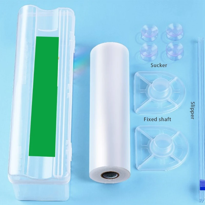 Household Reusable Plastic Wrap Dispenser with Cutter Adjustable Cling Film Cutter Supplies Healthy