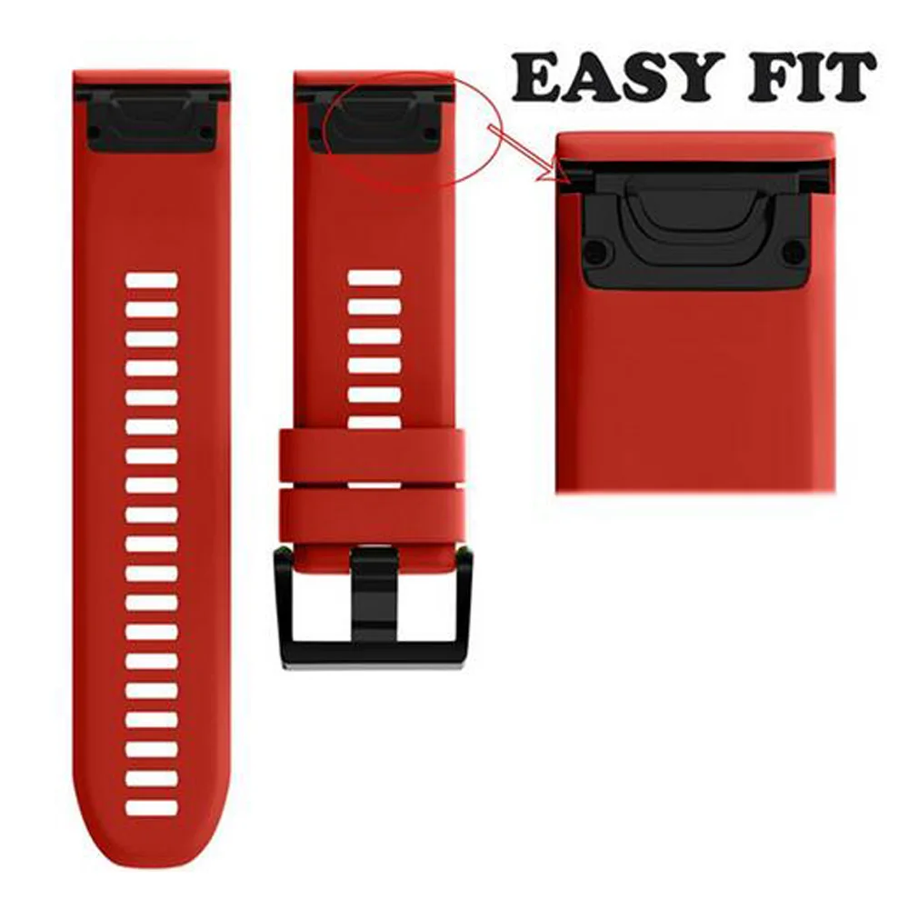 22 26มม.นาฬิกาสายรัดข้อมือสำหรับ Garmin Fenix 6 6S 6X 5X 5 5S 3 3HR Forerunner 935 945ซิลิโคนสร้อยข้อมือ Correa