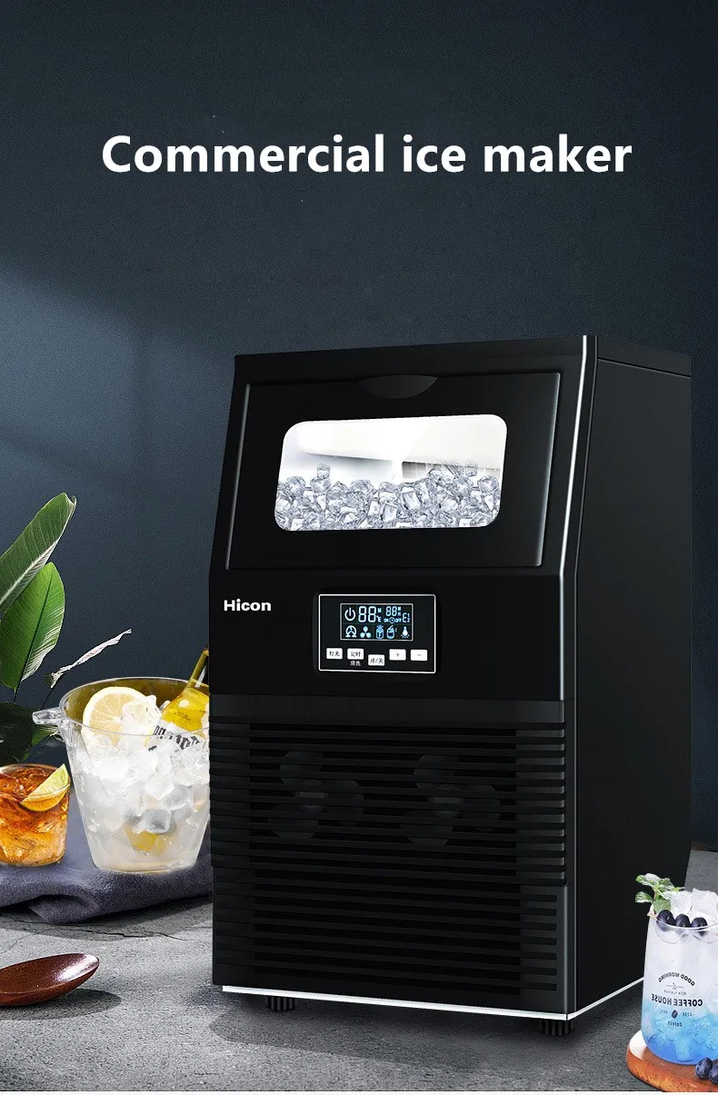 Electric Square Shape Ice Maker Automatic Portable Block Ice Cube Making Machine For Bar Coffee Shop 40kg/24H WZB-40F/A 200W