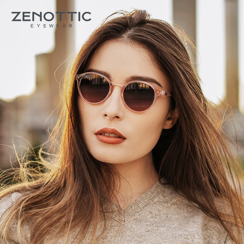 ZENOTTIC Fashion Women Men Polarized Sunglasses Retro Round Sun Glasses Unisex UV400 Shades Sunglasses Eyewear BT4203S