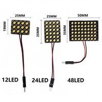 T10 W5W BA9S C5W Festoon 3 Adapter Base New Super Bright LED Panel Bulb Car Interior Reading Dome Lamp Auto Roof Light