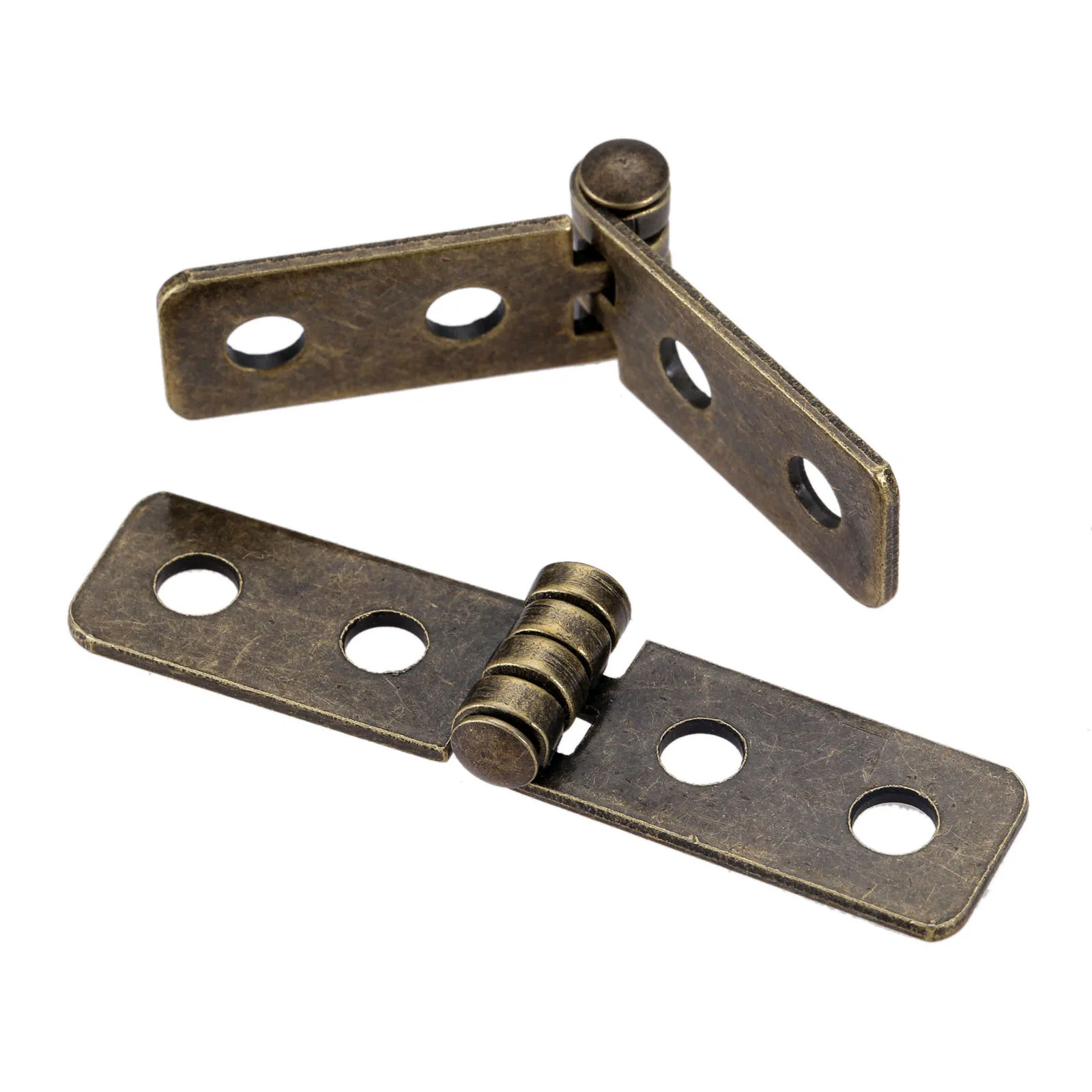 2pcs Antique Bronze Hinges w/screws 4 Holes Cabinet Door Luggage Rectangle Drawer Furniture Decor Jewelry Box Wine Case 58*13mm