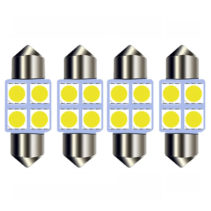 

Wholesale 100pcs Car C5W LED Festoon 31mm White Dome Bulbs Auto Door License Plate Interior Signal Reading Lights Trunk Lamp 12V