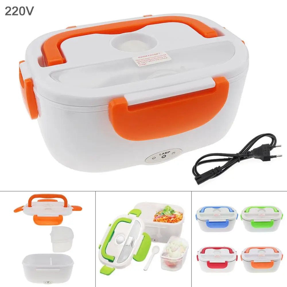 Portable 12V 1.5L Split-type Portable Food Warmer Heating Keeping Electric Lunch Box with Spoon / 12V Charging Line for Car