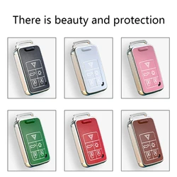 TPU Car Key Case Compatible for S80 XC60 Remote Exquisite Shell Auto Accessories Vehicle for Smart Key