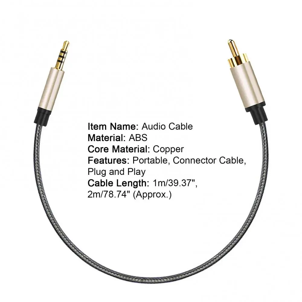 Bluelans 1/2m RCA ถึง AUX 3.5 มม.แจ็ค Coaxial Audio Connector Cable สําหรับ Xiao-mi 1/2 TV