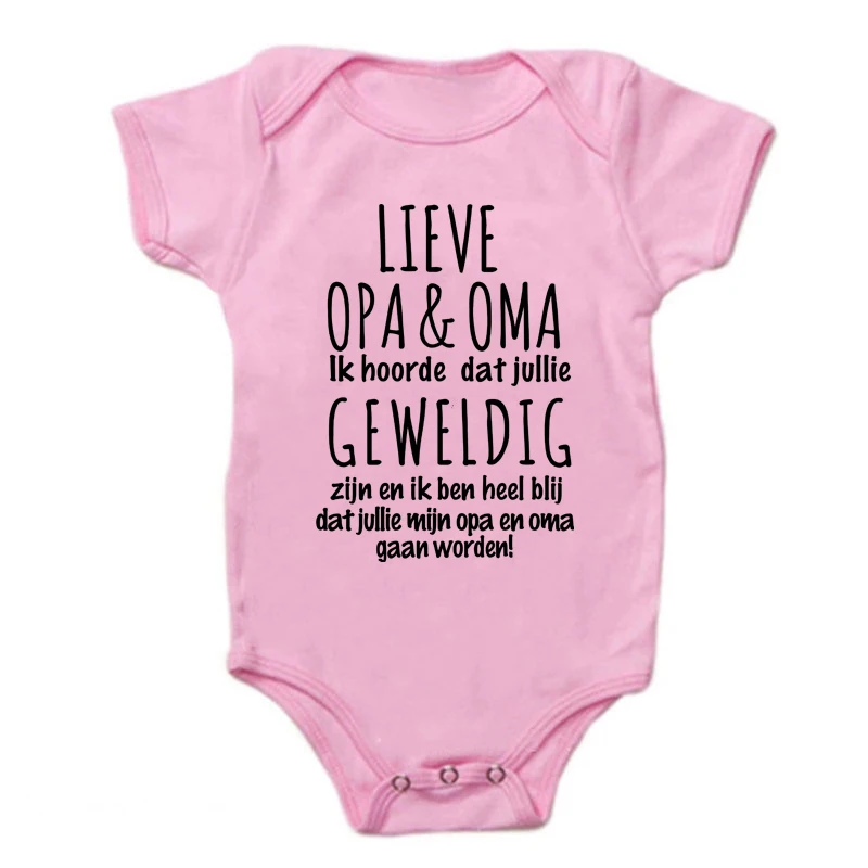 LIEVE OPA & OMA Baby Bodysuits Newborn Baby Pregnancy Announcement Onesies Cotton Outfits Gender Reveal Rompers Baby Shower Gift