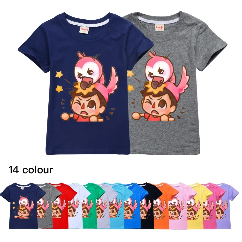 

Summer New Big Boys Flamingo Flim Flam Baby Clothes T-shirts for Girls Kids Short Sleeve TShirts Tees Children Poleras